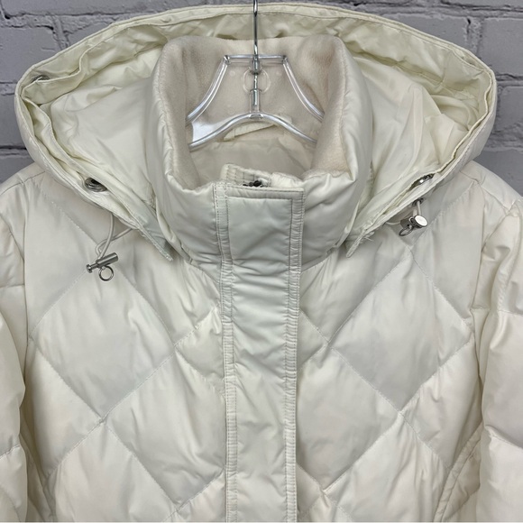 Eddie Bauer Yukon Classic Down Hooded Quilted Parka 700 Fill Off-White Sz M - Picture 3 of 16